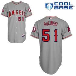 #51 Drew Rucinski Gray MLB Jersey-Los Angeles Angels Of Anaheim Stitched Cool Base Baseball Jersey