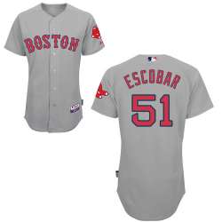#51 Edwin Escobar Gray MLB Jersey-Boston Red Sox Stitched Cool Base Baseball Jersey