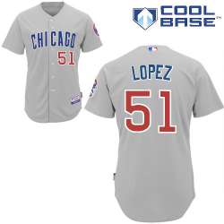 #51 Rafael Lopez Light Gray MLB Jersey-Chicago Cubs Stitched Cool Base Baseball Jersey