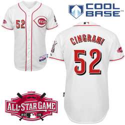 #52 Tony Cingrani White MLB Jersey-Cincinnati Reds Stitched Cool Base Baseball Jersey