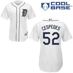 #52 Yoenis Cespedes White MLB Jersey-Detroit Tigers Stitched Cool Base Baseball Jersey