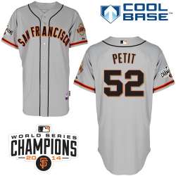 #52 Yusmeiro Petit Gray MLB Jersey-San Francisco Giants Stitched Cool Base Baseball Jersey