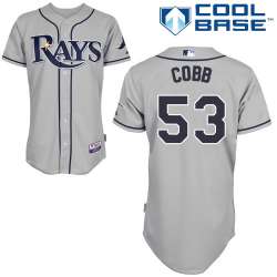 #53 Alex Cobb Gray MLB Jersey-Tampa Bay Rays Stitched Cool Base Baseball Jersey
