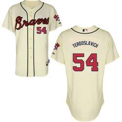 #54 Joey Terdoslavich Cream MLB Jersey-Atlanta Braves Stitched Cool Base Baseball Jersey
