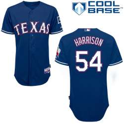 #54 Matt Harrison Blue MLB Jersey-Texas Rangers Stitched Cool Base Baseball Jersey