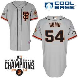 #54 Sergio Romo Gray SF MLB Jersey-San Francisco Giants Stitched Cool Base Baseball Jersey