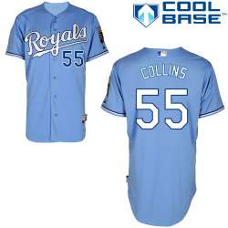 #55 Tim Collons Light Blue MLB Jersey-Kansas City Royals Stitched Cool Base Baseball Jersey