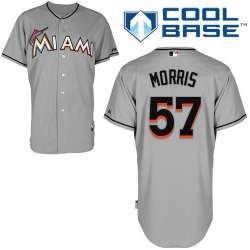 #57 Bryan Morris Gray MLB Jersey-Miami Marlins Stitched Cool Base Baseball Jersey