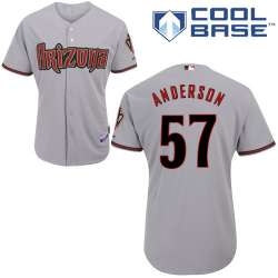 #57 Chase Anderson Gray MLB Jersey-Arizona Diamondbacks Stitched Cool Base Baseball Jersey