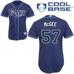 #57 Jake Mcgee Purple MLB Jersey-Tampa Bay Rays Stitched Cool Base Baseball Jersey