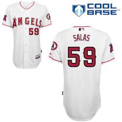 #59 Fernando Salas White MLB Jersey-Los Angeles Angels Of Anaheim Stitched Cool Base Baseball Jersey