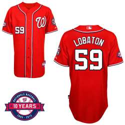 #59 Jose Lobaton Red MLB Jersey-Washington Nationals Stitched Cool Base Baseball Jersey