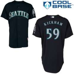 #59 Mike Kickham Dark Blue MLB Jersey-Seattle Mariners Stitched Cool Base Baseball Jersey