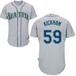 #59 Mike Kickham Gray MLB Jersey-Seattle Mariners Stitched Cool Base Baseball Jersey