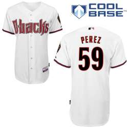 #59 Oliver Perez White MLB Jersey-Arizona Diamondbacks Stitched Cool Base Baseball Jersey