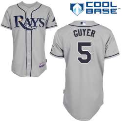 #5 Brandon Guyer Gray MLB Jersey-Tampa Bay Rays Stitched Cool Base Baseball Jersey
