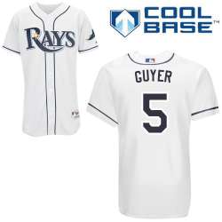 #5 Brandon Guyer White MLB Jersey-Tampa Bay Rays Stitched Cool Base Baseball Jersey