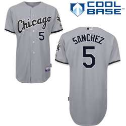 #5 Carlos Sanchez Gray MLB Jersey-Chicago White Sox Stitched Cool Base Baseball Jersey