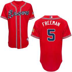 #5 Reddie Freeman Red MLB Jersey-Atlanta Braves Stitched Cool Base Baseball Jersey