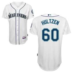 #60 Danny Hultzen White MLB Jersey-Seattle Mariners Stitched Cool Base Baseball Jersey
