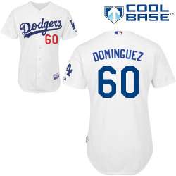 #60 Jose Dominguez White MLB Jersey-Los Angeles Dodgers Stitched Cool Base Baseball Jersey