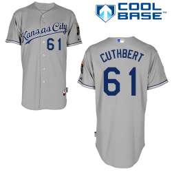 #61 Cheslor Cuthbert Gray MLB Jersey-Kansas City Royals Stitched Cool Base Baseball Jersey