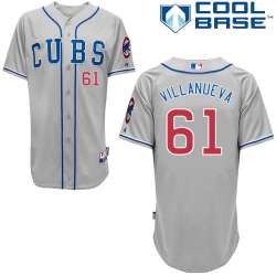 #61 Christian Villanueva 2014 Gray MLB Jersey-Chicago Cubs Stitched Cool Base Baseball Jersey