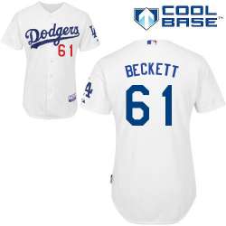 #61 Josh Beckett White MLB Jersey-Los Angeles Dodgers Stitched Cool Base Baseball Jersey