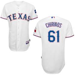 #61 Robinson Chirinos White MLB Jersey-Texas Rangers Stitched Cool Base Baseball Jersey