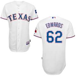 #62 Jon Edwards White MLB Jersey-Texas Rangers Stitched Cool Base Baseball Jersey