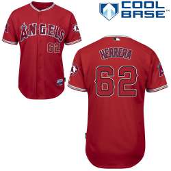 #62 Yoslan Herrera Red MLB Jersey-Los Angeles Angels Of Anaheim Stitched Cool Base Baseball Jersey