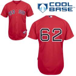 #62 Zeke Spruill Red MLB Jersey-Boston Red Sox Stitched Cool Base Baseball Jersey