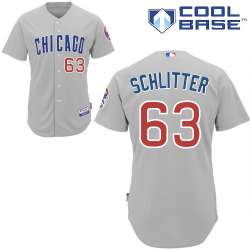 #63 Brian Schlitter Light Gray MLB Jersey-Chicago Cubs Stitched Cool Base Baseball Jersey