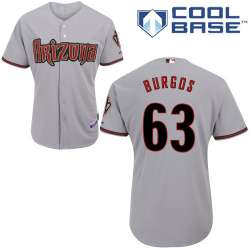 #63 Enrique Burgos Gray MLB Jersey-Arizona Diamondbacks Stitched Cool Base Baseball Jersey