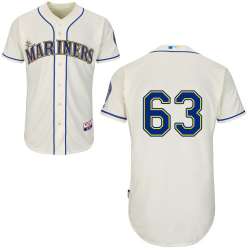 #63 Jesus Montero Cream MLB Jersey-Seattle Mariners Stitched Cool Base Baseball Jersey