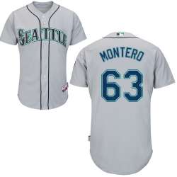 #63 Jesus Montero Gray MLB Jersey-Seattle Mariners Stitched Cool Base Baseball Jersey