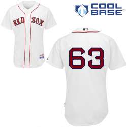 #63 Justin Masterson White MLB Jersey-Boston Red Sox Stitched Cool Base Baseball Jersey