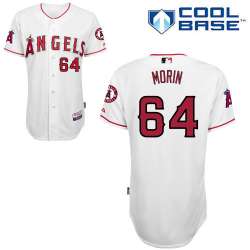 #64 Mike Morin White MLB Jersey-Los Angeles Angels Of Anaheim Stitched Cool Base Baseball Jersey