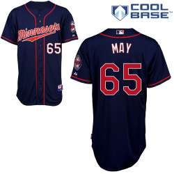 #65 Trevor May Dark Blue MLB Jersey-Minnesota Twins Stitched Cool Base Baseball Jersey