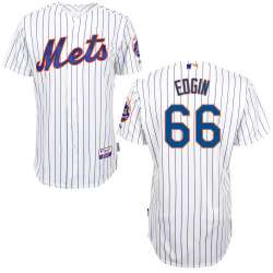 #66 Josh Edgin White Pinstripe MLB Jersey-New York Mets Stitched Player Baseball Jersey