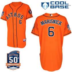 #6 Jack Marisnick Orange MLB Jersey-Houston Astros Stitched Cool Base Baseball Jersey