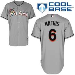#6 Jeff Mathis Gray MLB Jersey-Miami Marlins Stitched Cool Base Baseball Jersey