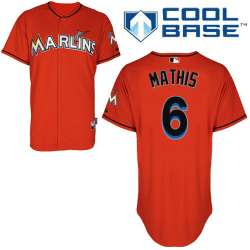 #6 Jeff Mathis Orange MLB Jersey-Miami Marlins Stitched Cool Base Baseball Jersey