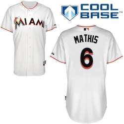 #6 Jeff Mathis White MLB Jersey-Miami Marlins Stitched Cool Base Baseball Jersey