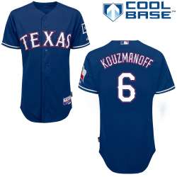 #6 Kevin Kouzmanoff Blue MLB Jersey-Texas Rangers Stitched Cool Base Baseball Jersey