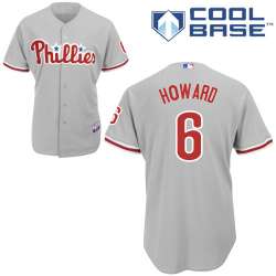 #6 Ryan Howard Gray MLB Jersey-Philadelphia Phillies Stitched Cool Base Baseball Jersey