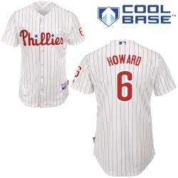 #6 Ryan Howard White Pinstripe MLB Jersey-Philadelphia Phillies Stitched Cool Base Baseball Jersey