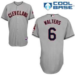 #6 Zach Walters Gray MLB Jersey-Cleveland Indians Stitched Cool Base Baseball Jersey