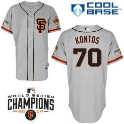 #70 George Kontos Gray SF MLB Jersey-San Francisco Giants Stitched Cool Base Baseball Jersey