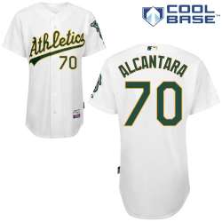 #70 Raul Alcantara White MLB Jersey-Oakland Athletics Stitched Cool Base Baseball Jersey